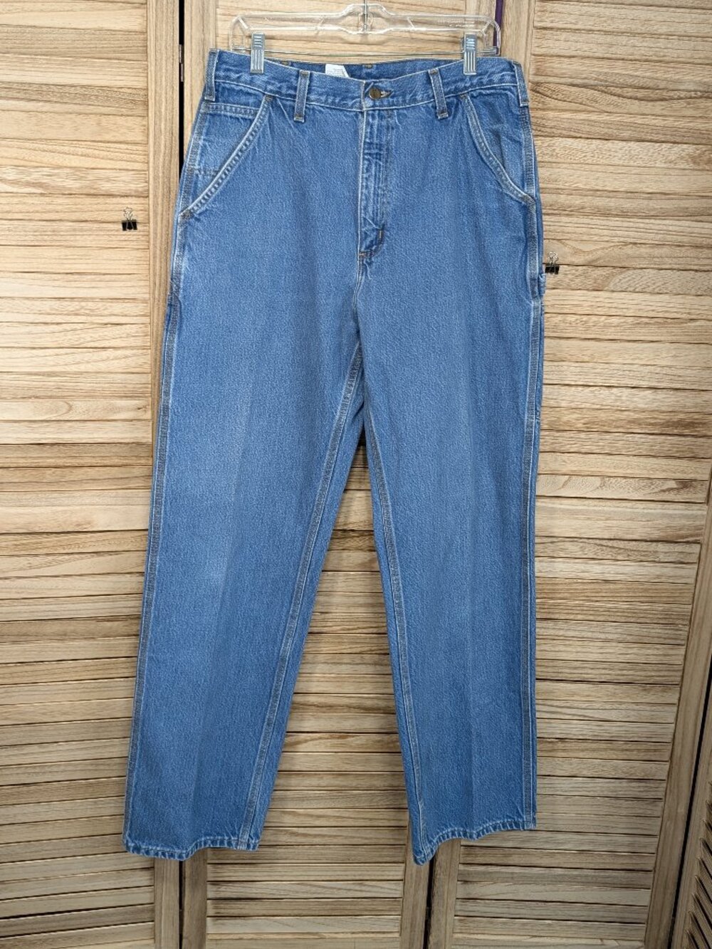 Carhartt Classic Men's Blue Denim Cargo Jeans Size 34/34